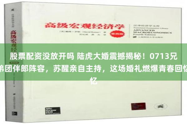 股票配资没放开吗 陆虎大婚震撼揭秘！0713兄弟团伴郎阵容，苏醒亲自主持，这场婚礼燃爆青春回忆