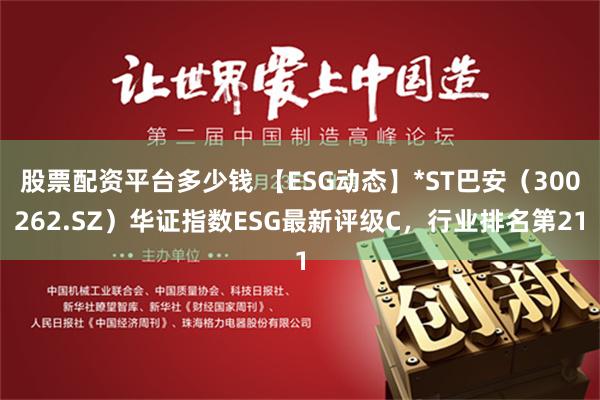 股票配资平台多少钱 【ESG动态】*ST巴安（300262.SZ）华证指数ESG最新评级C，行业排名第21