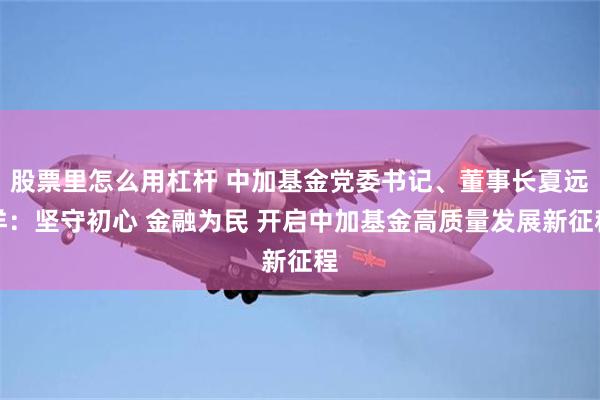 股票里怎么用杠杆 中加基金党委书记、董事长夏远洋：坚守初心 金融为民 开启中加基金高质量发展新征程