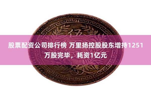 股票配资公司排行榜 万里扬控股股东增持1251万股完毕，耗资1亿元