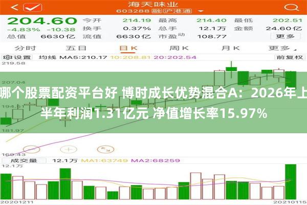 哪个股票配资平台好 博时成长优势混合A：2026年上半年利润1.31亿元 净值增长率15.97%